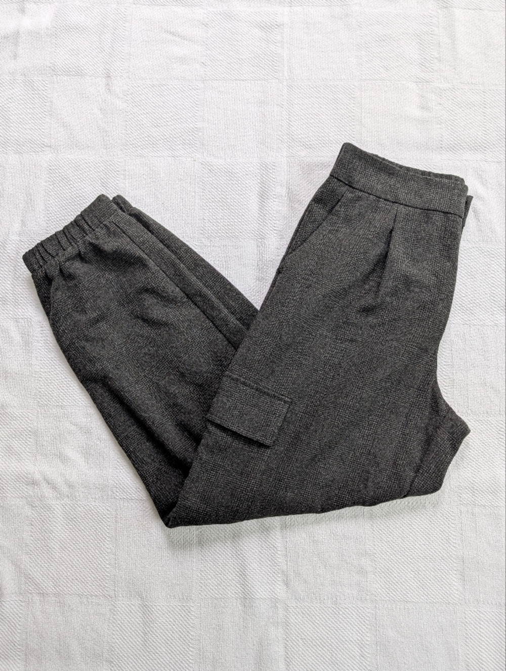 a new day Charcoal Plaid Cargo Jogger Trousers